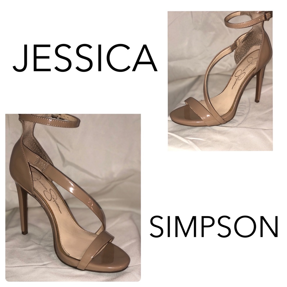 Light tan cross. ankle strap heels